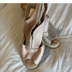 KANNA. Women's Blush color Leather Espadrilles size (38)  or size 7